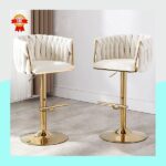 Chaise de bar velours – Image 4