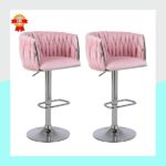 Chaise de bar velours – Image 5