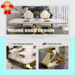 Salle à manger Marbre et Or – Image 3