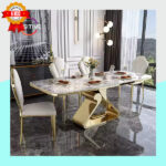 Salle à manger Marbre et Or – Image 3