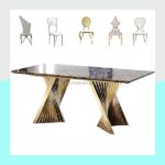 Salle à manger Marbre et Or – Image 2